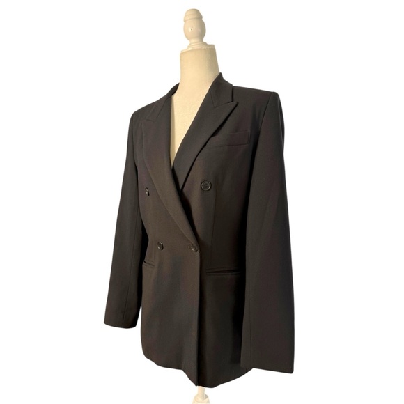 Vintage Saks Fifth Avenue Folio Double Breasted Wool Black Blazer Women’s 10 - Picture 2 of 11